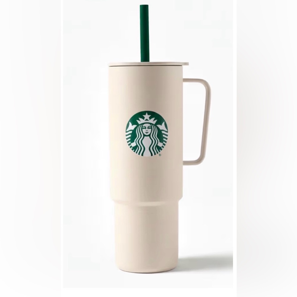 Starbucks MiiR 2025 Holiday White Handle Tumbler. 32oz